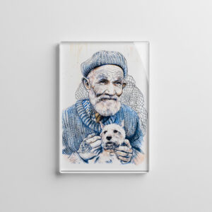raxxa Glas-Magnet: Sailor Holding Small Westie Dog In Arms