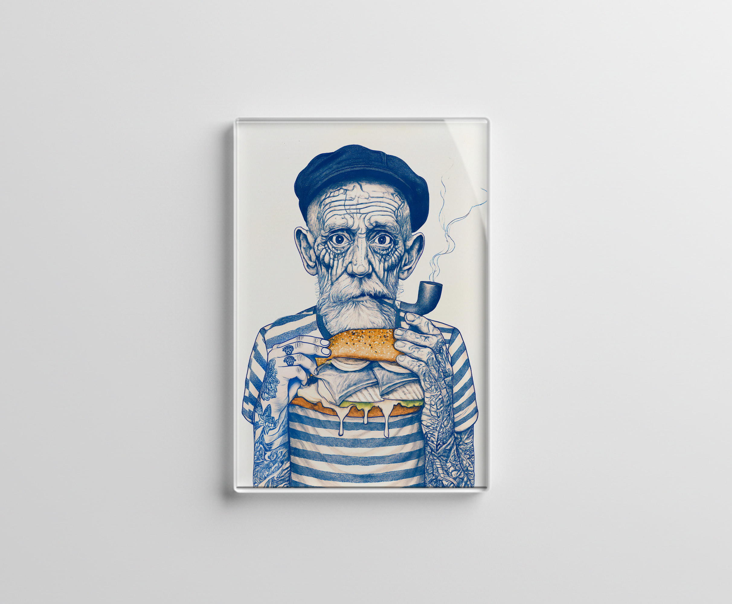 raxxa Glas-Magnet: Old Sailor Eating Sandwich