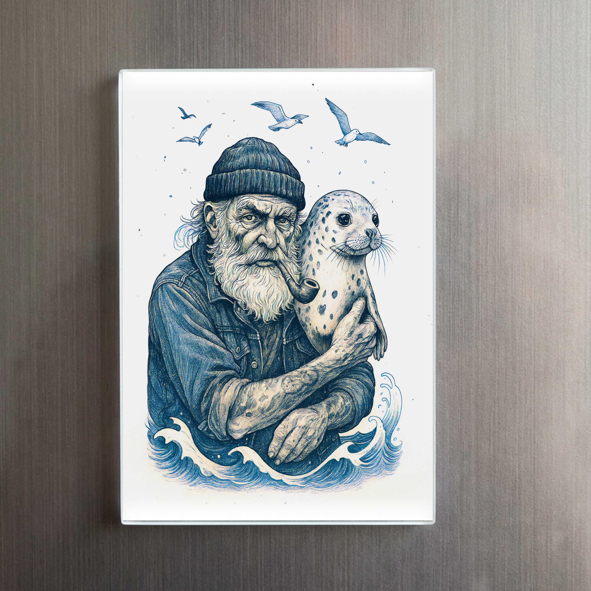raxxa Glas-Magnet: Elderly Sailor with Seal – Bild 2