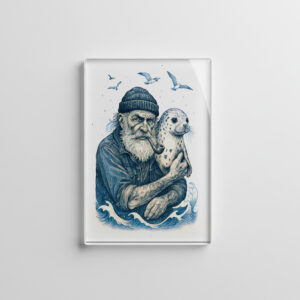 raxxa Glas-Magnet: Elderly Sailor with Seal