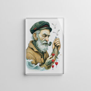 raxxa Glas-Magnet: Sailor with Pipe and small hearts