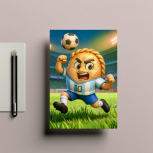 raxxa Postkarte: Argentinian empanada soccer player jumping for header