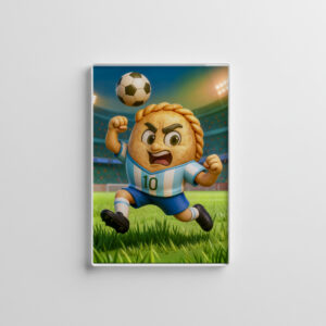 raxxa Glas-Magnet: Argentinian empanada soccer player jumping for header