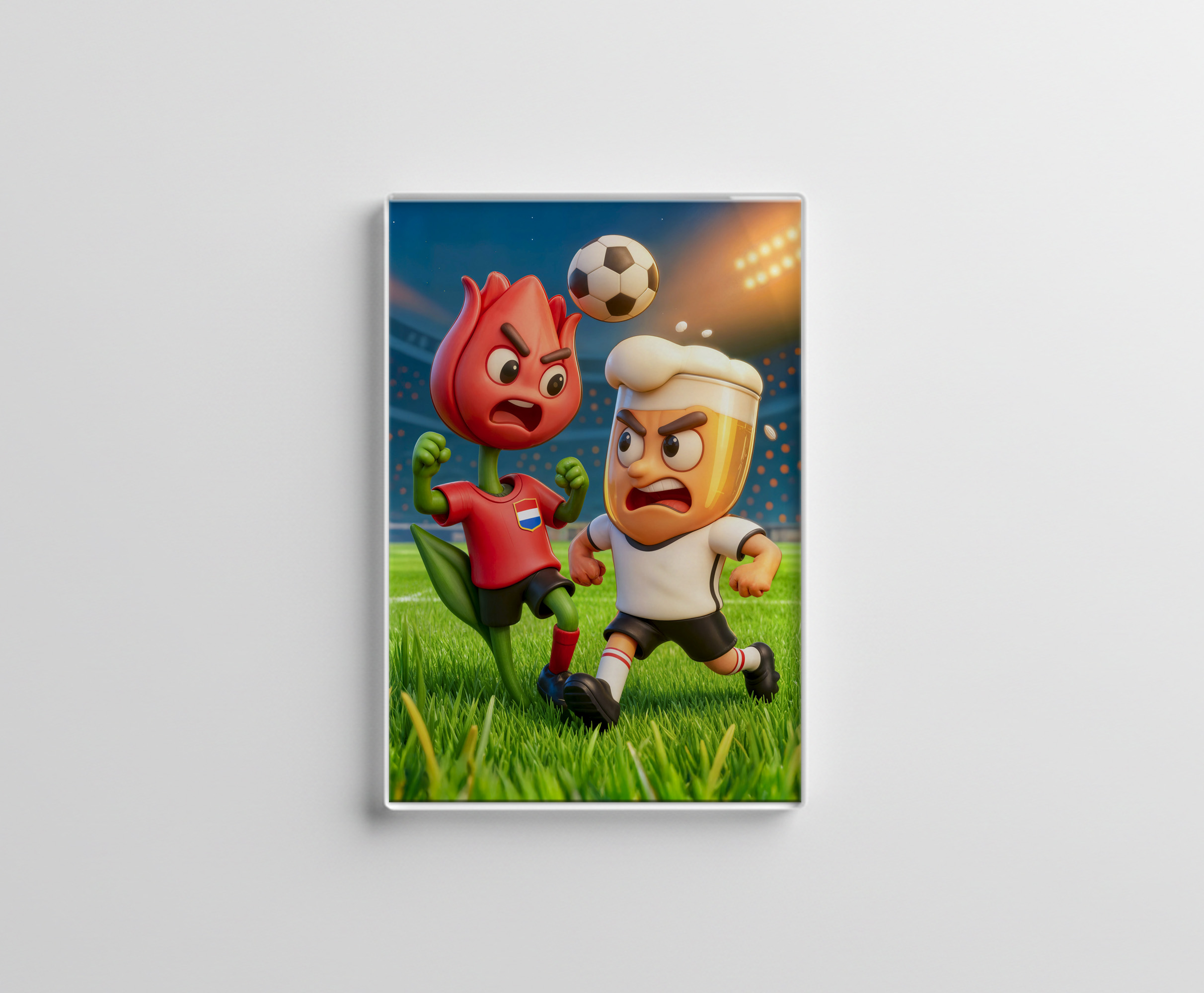 raxxa Glas-Magnet: Dutch tulip versus German beer glass soccer duel