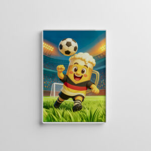raxxa Glas-Magnet: German beer mug soccer player jumping header