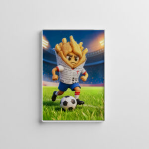raxxa Glas-Magnet: English fish and chips soccer player character