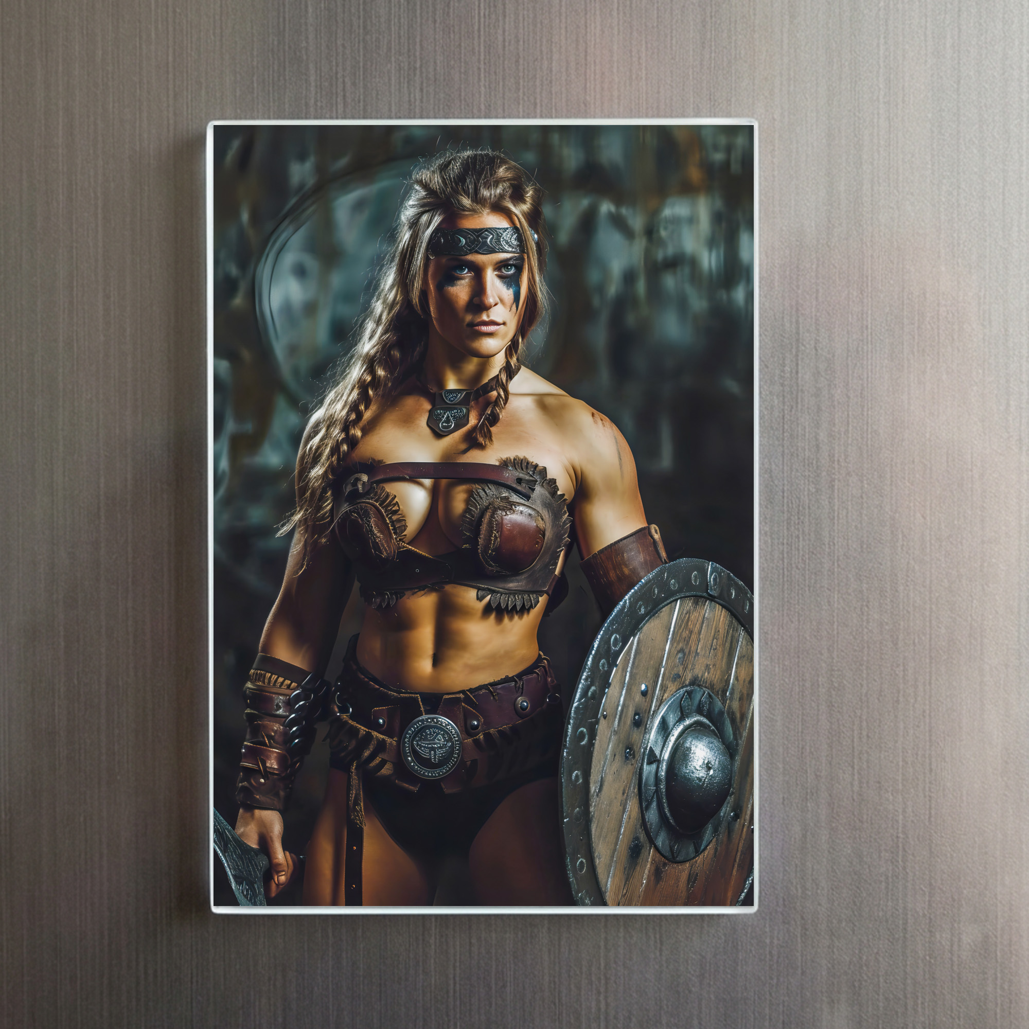 raxxa Glas-Magnet: Fierce Valkyrie Warrior With Battle Shield - immagine 2