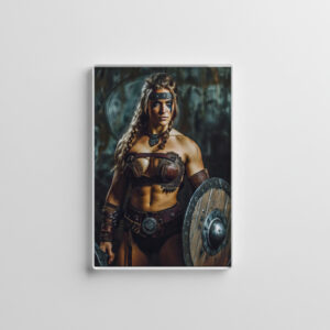raxxa Glas-Magnet: Fierce Valkyrie Warrior With Battle Shield