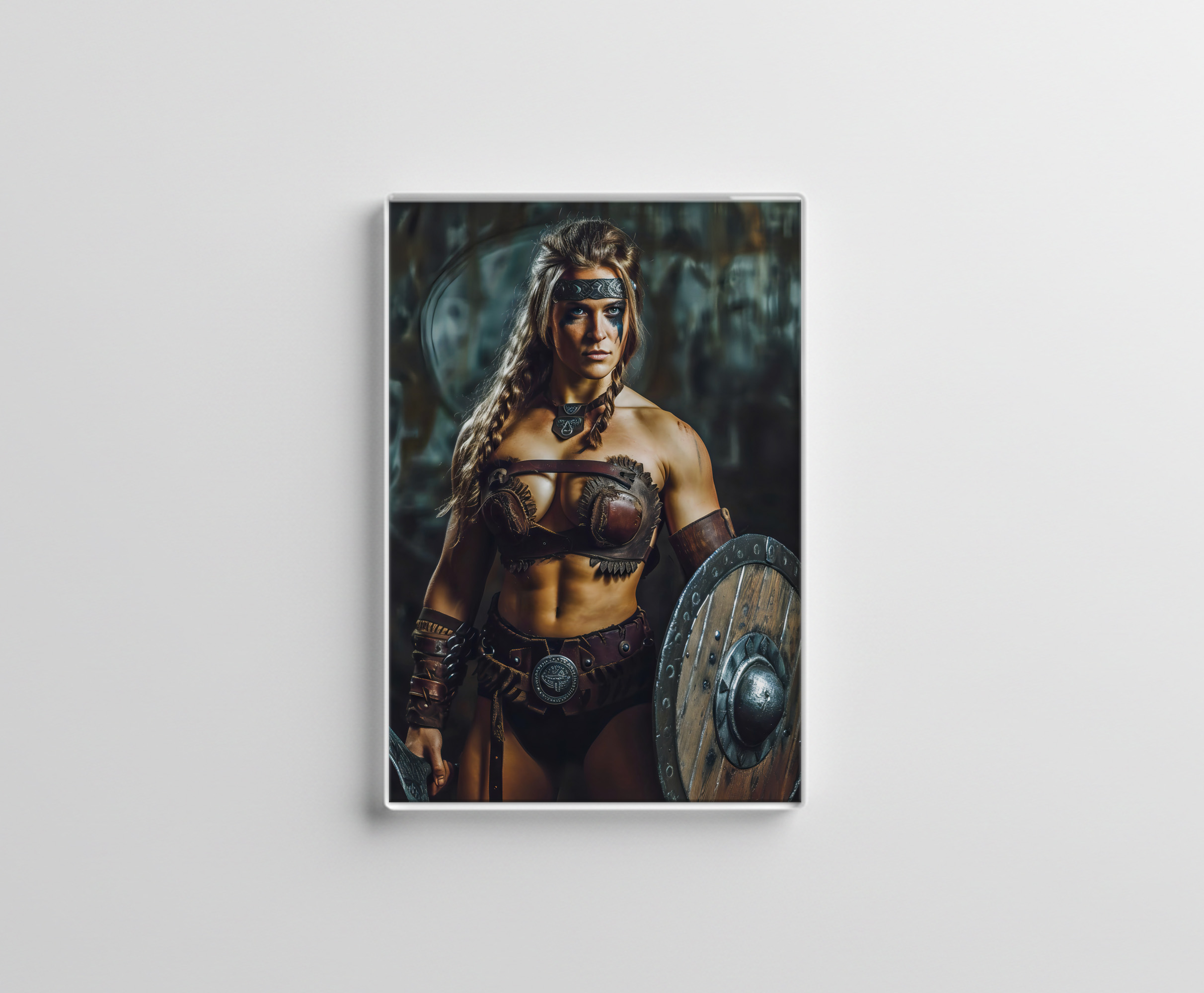 raxxa Glas-Magnet: Fierce Valkyrie Warrior With Battle Shield