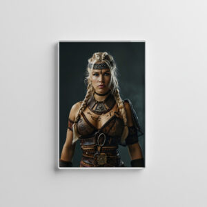 raxxa Glas-Magnet: Fierce Viking Shieldmaiden Wearing Full Battle Armor