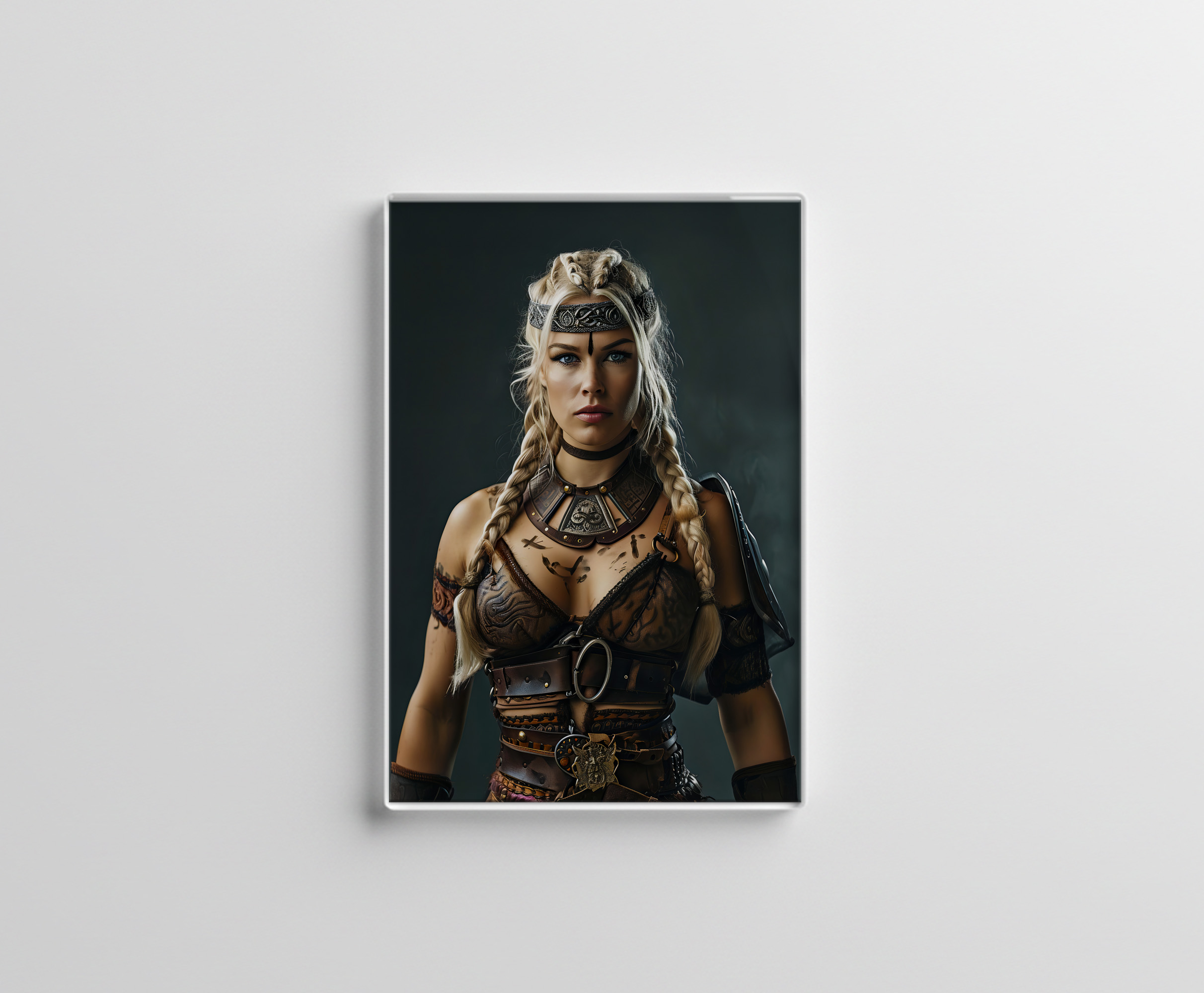raxxa Glas-Magnet: Fierce Viking Shieldmaiden Wearing Full Battle Armor