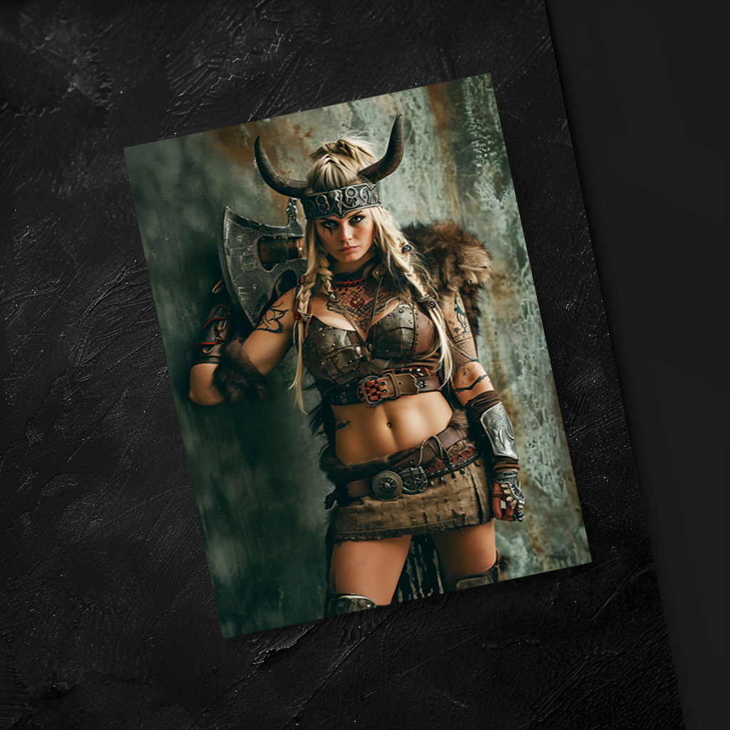raxxa Postkarte: Majestic Horned Valkyrie Wielding Her Battle Sword