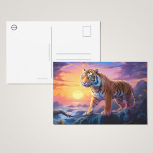 raxxa Postkarte: Majestic Tiger Chinese Zodiac Artistry. Sunset