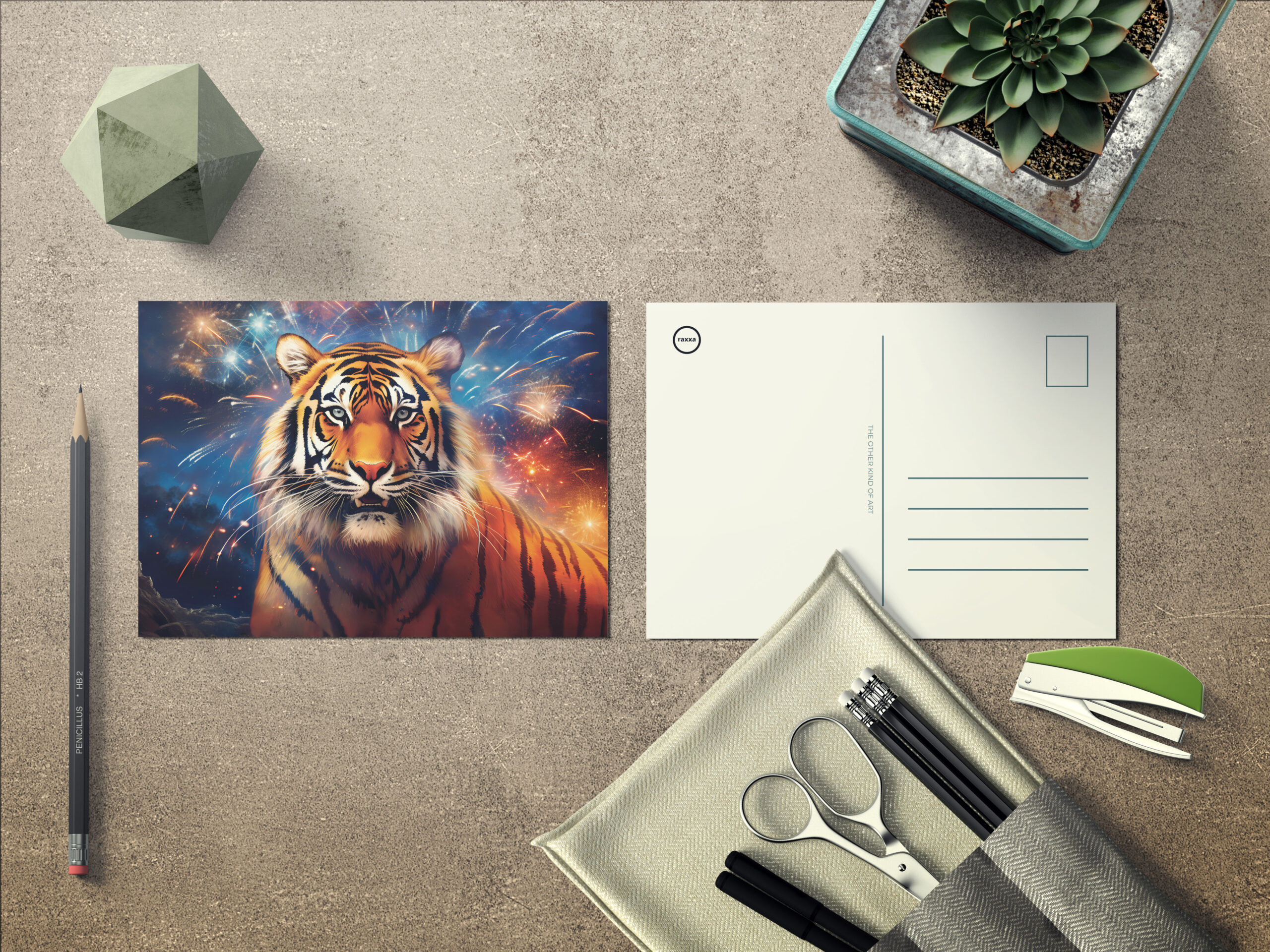 raxxa Postkarte: Majestic Tiger Chinese Zodiac Artistry