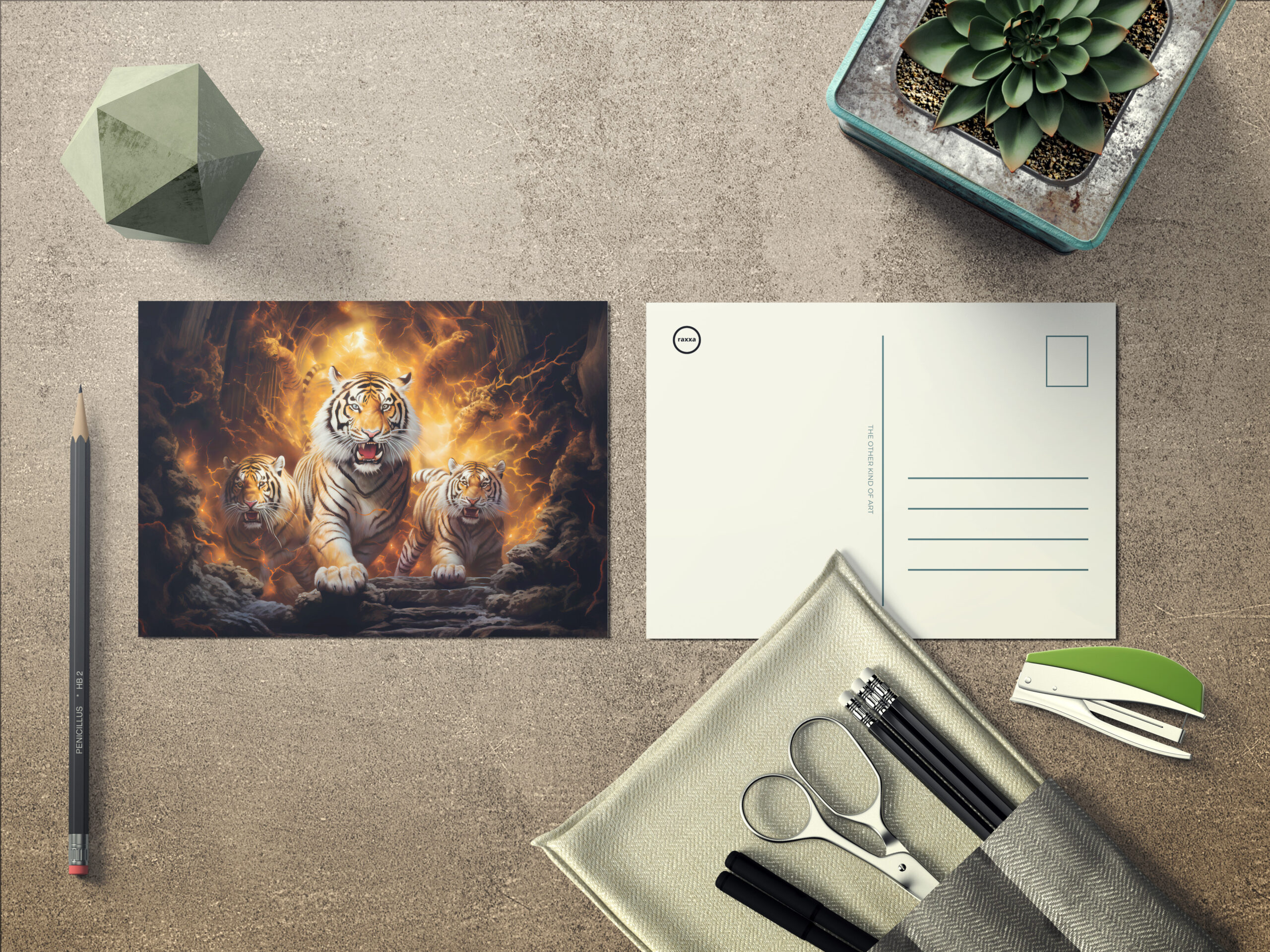 raxxa Postkarte: Majestic Tiger Chinese Zodiac Artistry