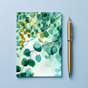 raxxa Postkarte: Green Watercolor Leaf With Cool Soft Gradients