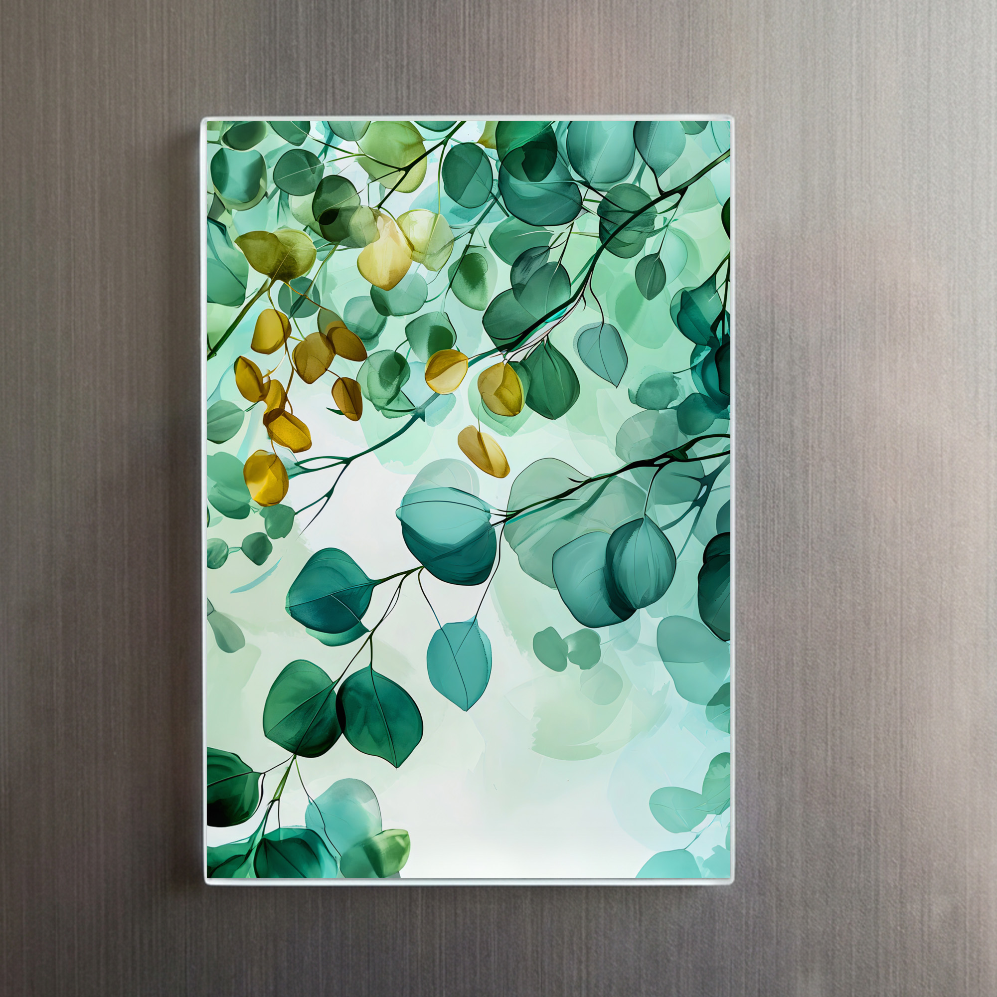raxxa Glas-Magnet: Green Watercolor Leaf With Cool Soft Gradients - immagine 2