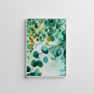 raxxa Glas-Magnet: Green Watercolor Leaf With Cool Soft Gradients