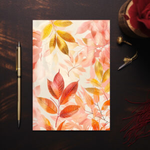 raxxa Postkarte: Watercolor Leaf In Warm Autumn Tones