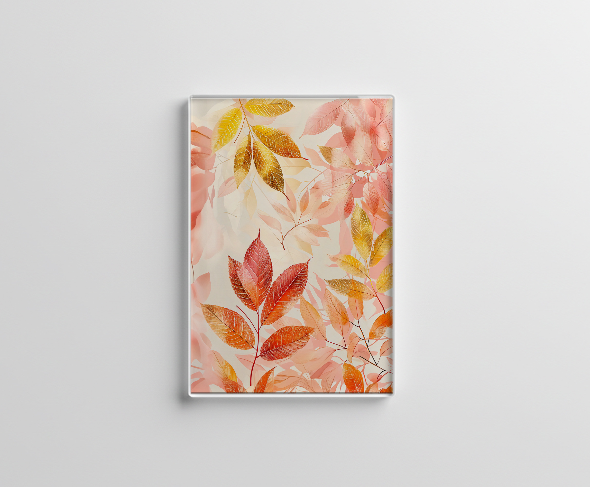 raxxa Glas-Magnet: Watercolor Leaf In Warm Autumn Tones