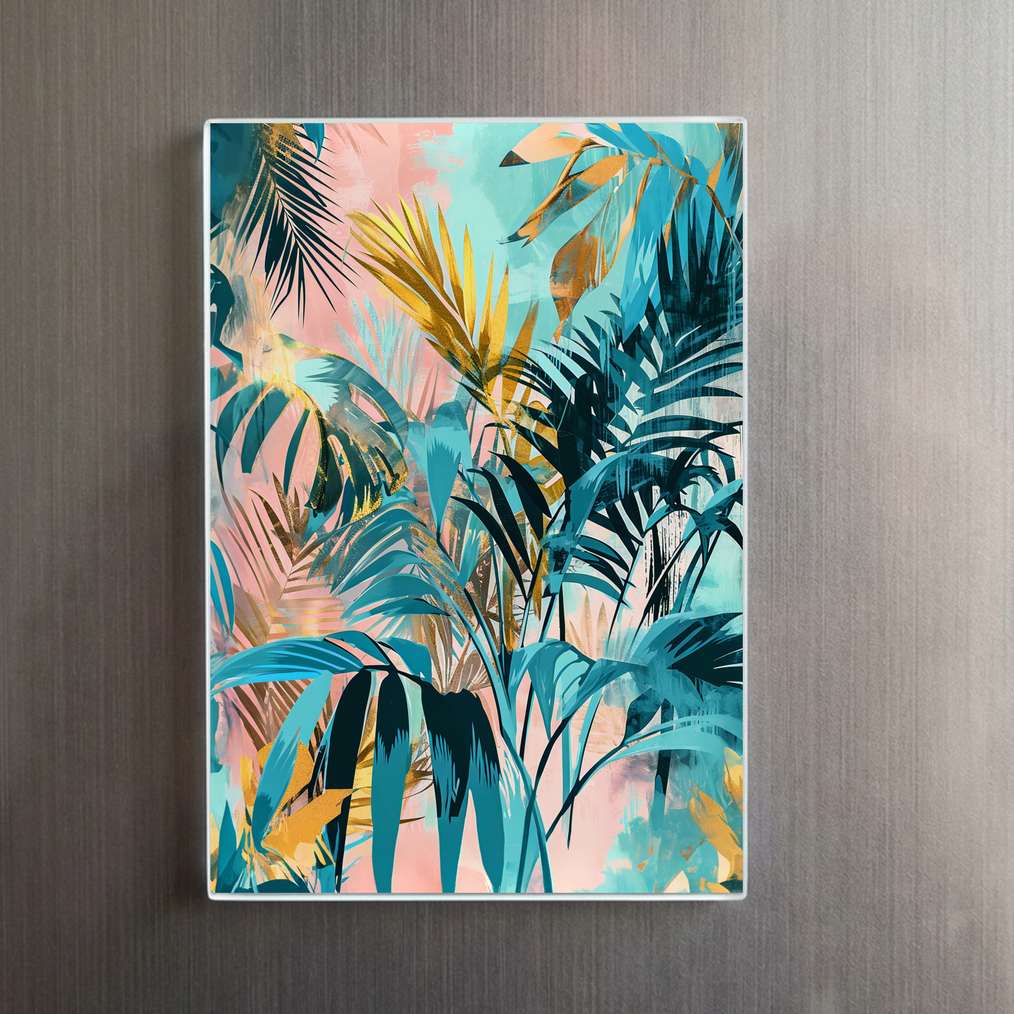 raxxa Glas-Magnet: Green Watercolor Leaf With Fresh Botanical Tones - Imagen 2