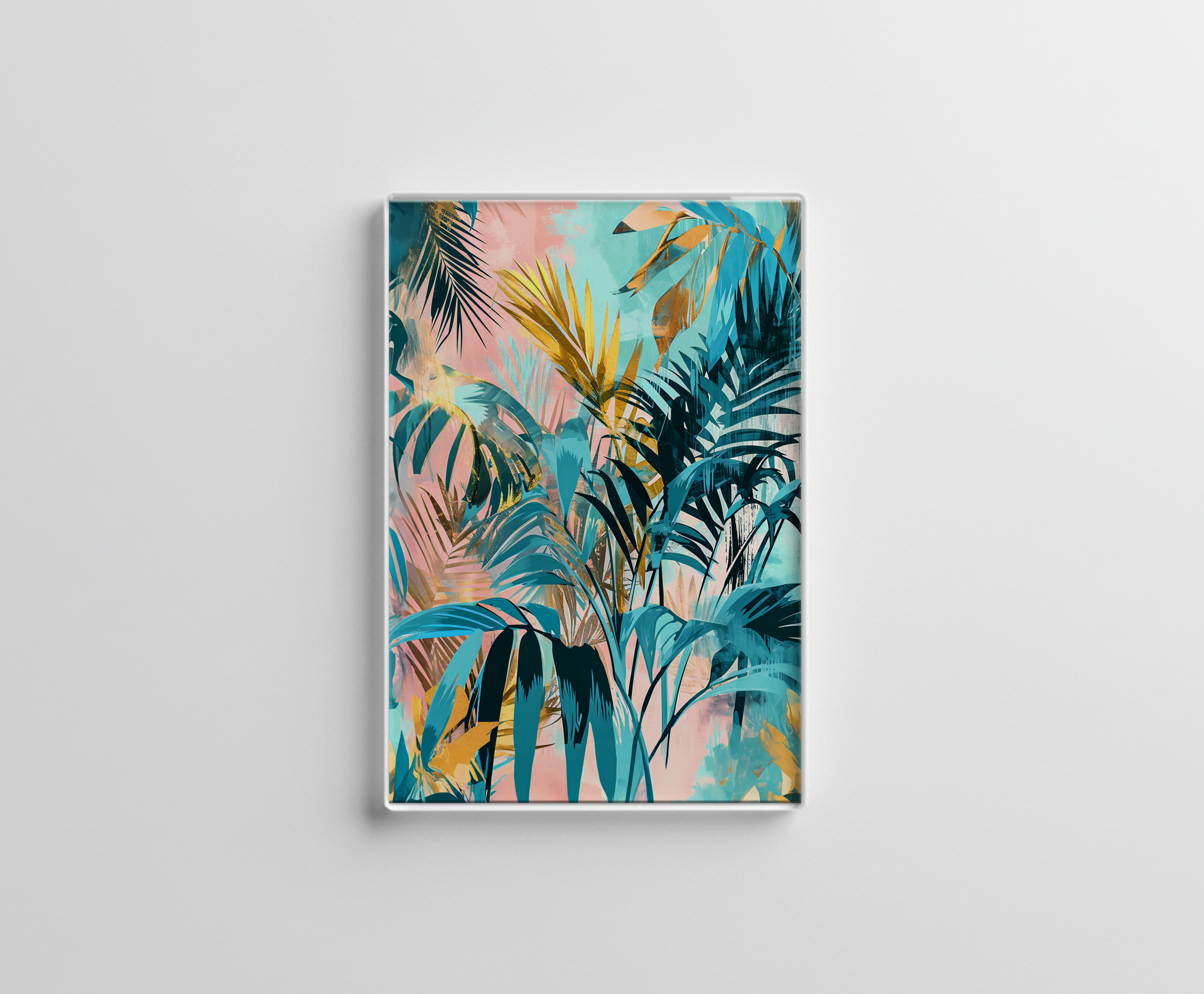 raxxa Glas-Magnet: Green Watercolor Leaf With Fresh Botanical Tones