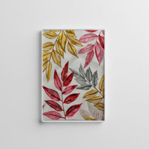 raxxa Glas-Magnet: Dark Red Fern Leaves With Gold Accents