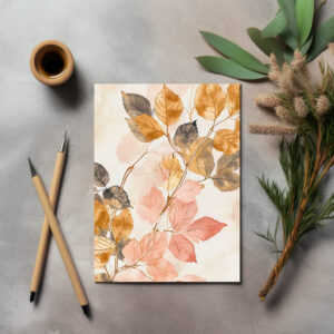 raxxa Postkarte: Pastel-Colored Watercolor Illustration of Vibrant Leaves