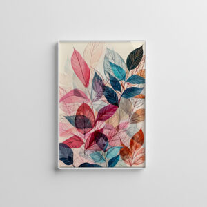 raxxa Glas-Magnet: Pastel-Colored Watercolor Illustration of Vibrant Leaves