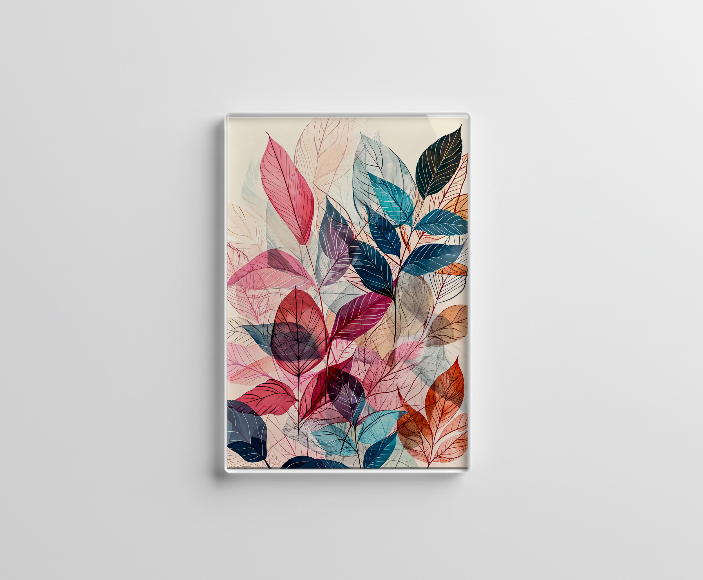 raxxa Glas-Magnet: Pastel-Colored Watercolor Illustration of Vibrant Leaves