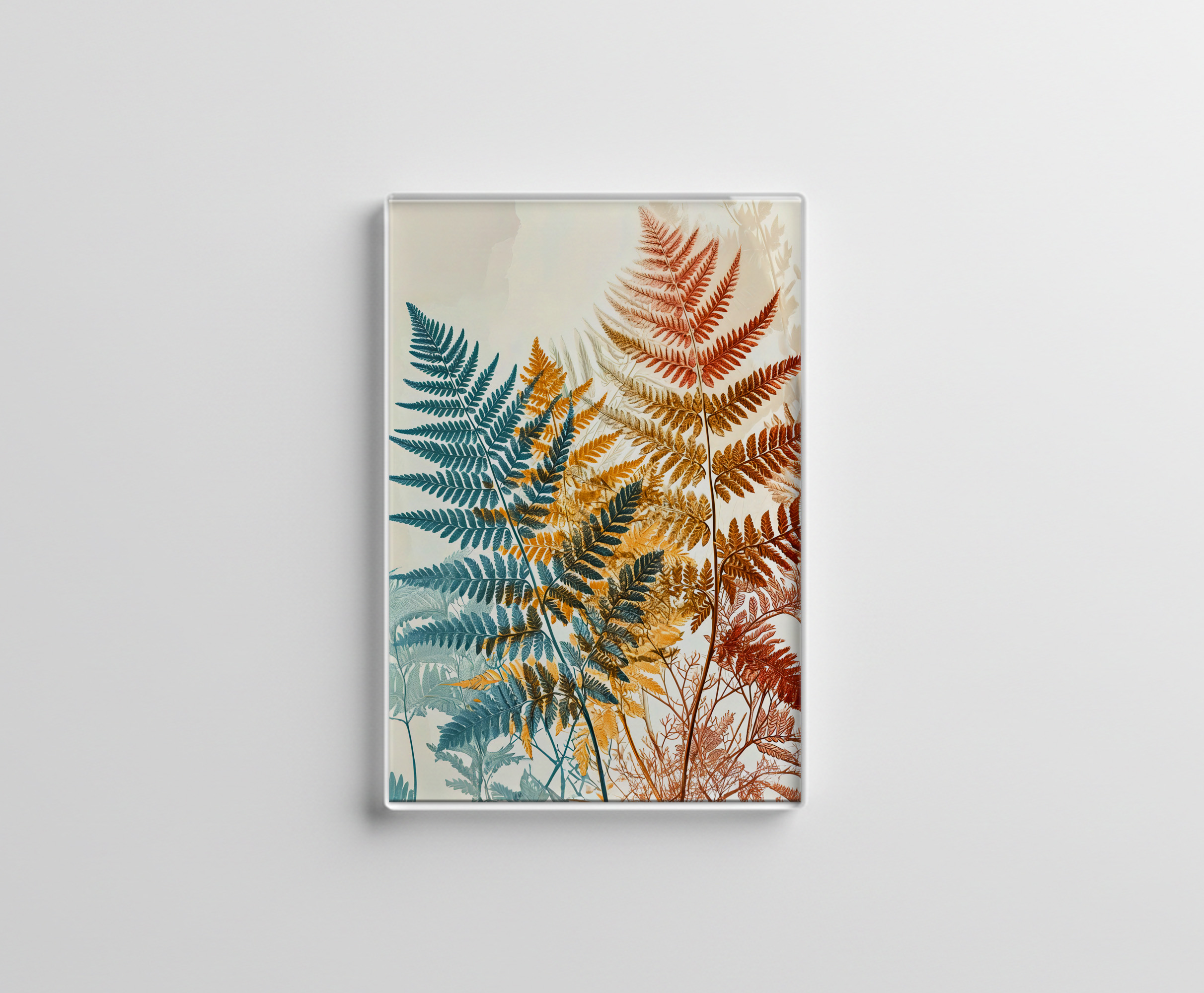 raxxa Glas-Magnet: Pastel-Colored Watercolor Illustration of Vibrant Fern Leaves