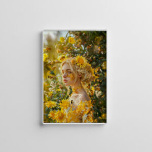 raxxa Glas-Magnet: Queen Bee Woman Posing with Honeybees and Honey