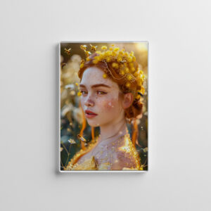 raxxa Glas-Magnet: Queen Bee Woman Posing with Honeybees and Honey