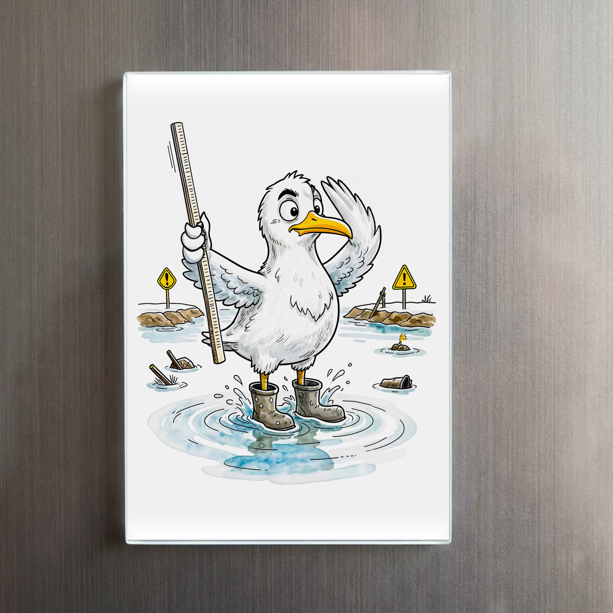 raxxa Glas-Magnet: Comic Bird Flood Gauge Duty - Imagen 2
