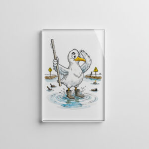 raxxa Glas-Magnet: Comic Bird Flood Gauge Duty