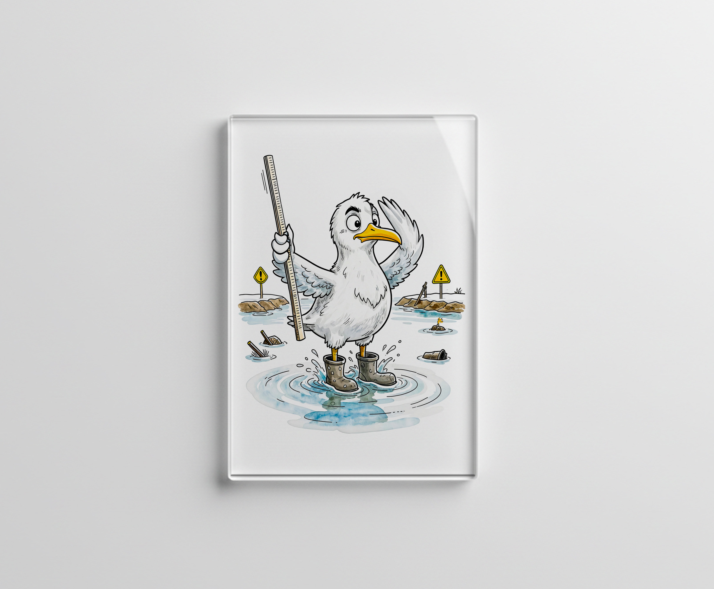 raxxa Glas-Magnet: Comic Bird Flood Gauge Duty
