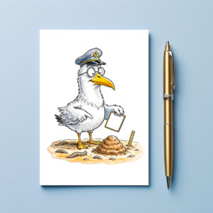 raxxa Postkarte: Comic Bird Worm Inspector