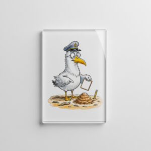 raxxa Glas-Magnet: Comic Bird Worm Inspector