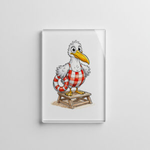 raxxa Glas-Magnet: Seagull Comic Lifeguard Bird