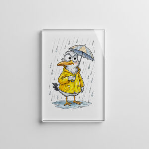 raxxa Glas-Magnet: Comic Bird Rainy Day Duty