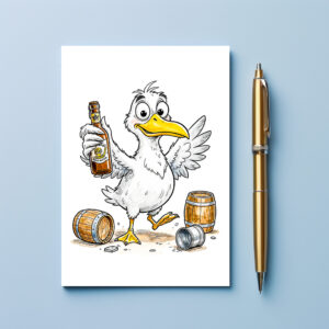 raxxa Postkarte: Comic Bird Barrel Dance