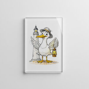 raxxa Glas-Magnet: Seagull Comic Lighthouse Lantern