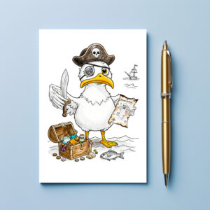 raxxa Postkarte: Comic Pirate Bird Treasure Hunt