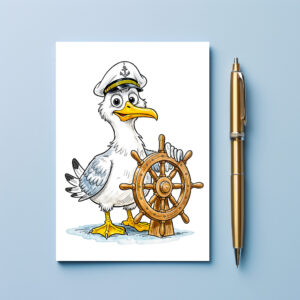 raxxa Postkarte: Seagull Comic Ship Captain