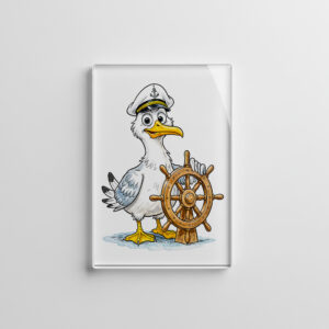 raxxa Glas-Magnet: Seagull Comic Ship Captain