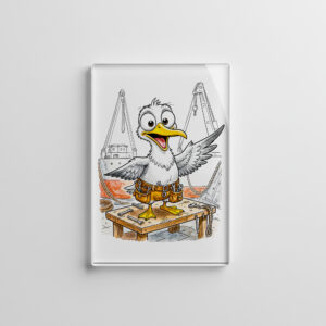 raxxa Glas-Magnet: Comic Bird Shipyard Worker