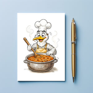 raxxa Postkarte: Comic Bird Cooking Labskaus
