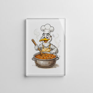 raxxa Glas-Magnet: Comic Bird Cooking Labskaus