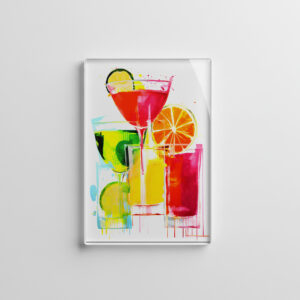 raxxa Glas-Magnet: Ethereal Drinks Abstract Paintings of Colorful Cocktails.