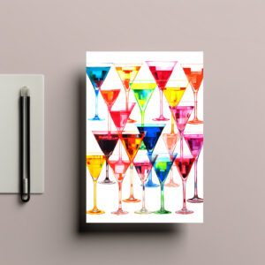 raxxa Postkarte: Abstract Cocktails in Kaleidoscopic Colors A Splash of Artistry